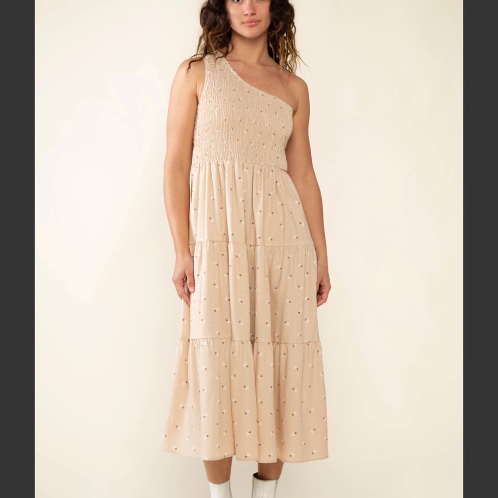 Pinkblush One-Shoulder Beige Dress